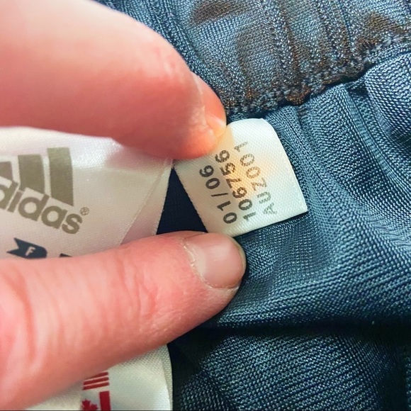 Adidas three stripe black blue cinch waist cropped athletic pants S - Picture 6 of 10